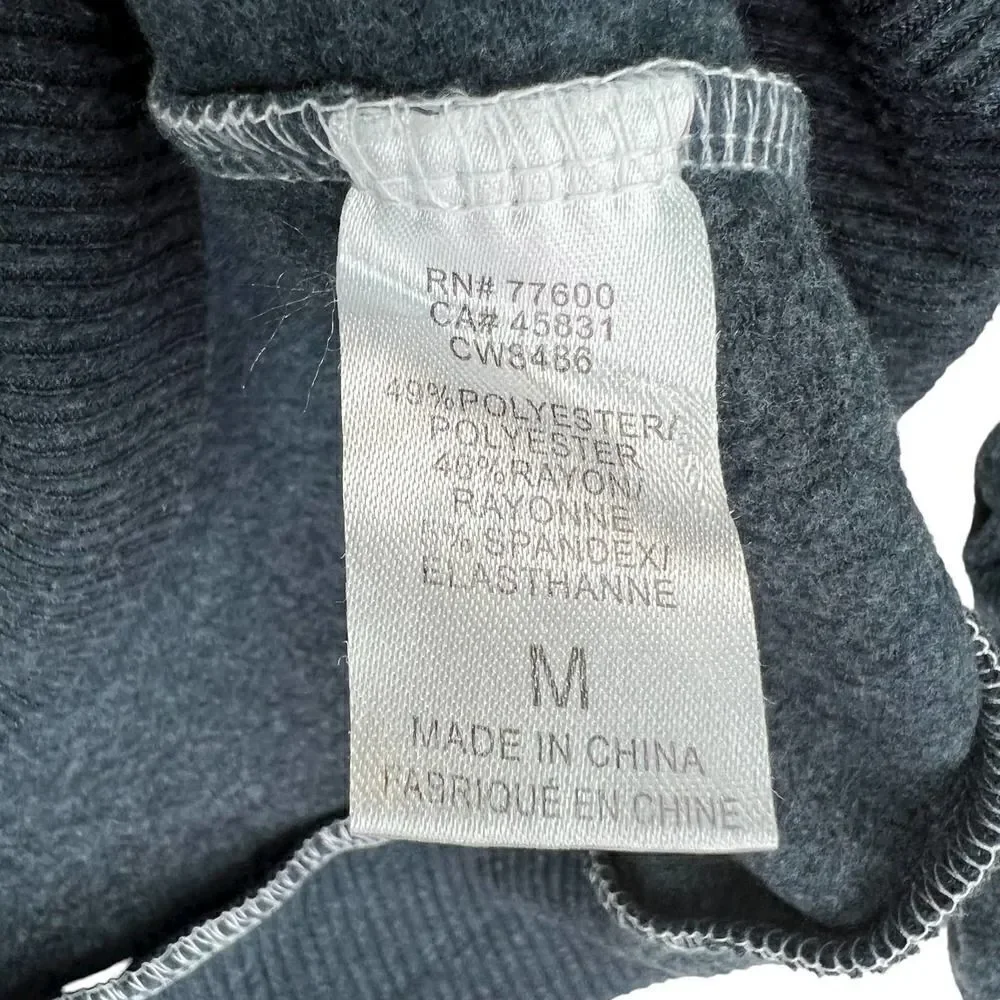 New Chaser Women US M Sweatshirt Ruched Sleeves Cozy Pullover White Gray Sweater - Picture 8 of 9